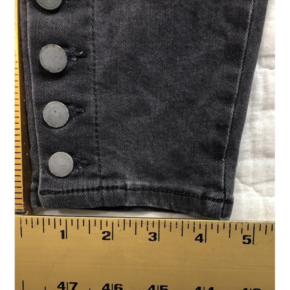 Loft Jeans Women's Size 27/4 Denim Faded Black Gray Modern Skinny Ankle Buttons - Picture 14 of 14